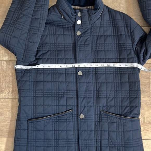 Brooks Brothers quilted winter jacket removable hood lined inner pocket  navy M - Picture 16 of 16